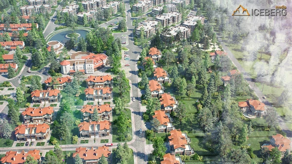 3d визуализация коттеджного поселка "Шервудский Лес"