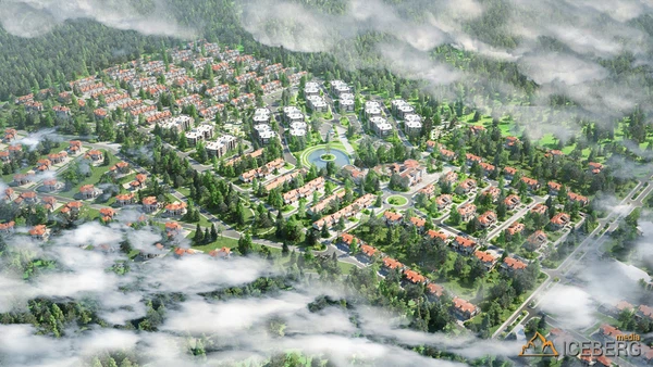 3d визуализация коттеджного поселка "Шервудский Лес"