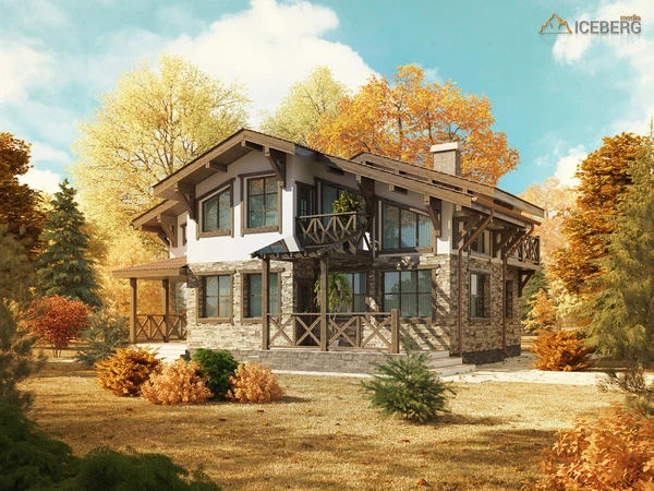 Фотореалистичная 3d визуализация проекта загородного дома