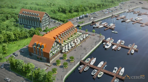 3d визуализация яхт-клуба