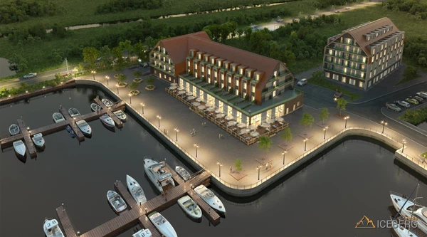 3d визуализация яхт-клуба