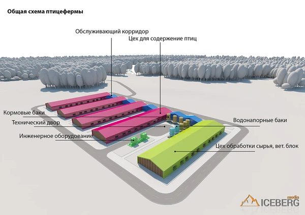 3D моделирование и создание визуализации проекта птицефермы