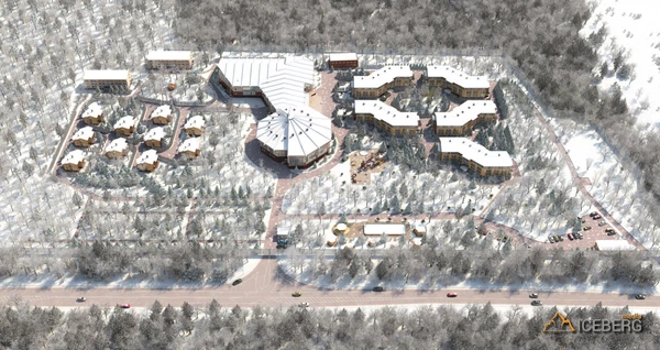 3d визуализация территории отеля