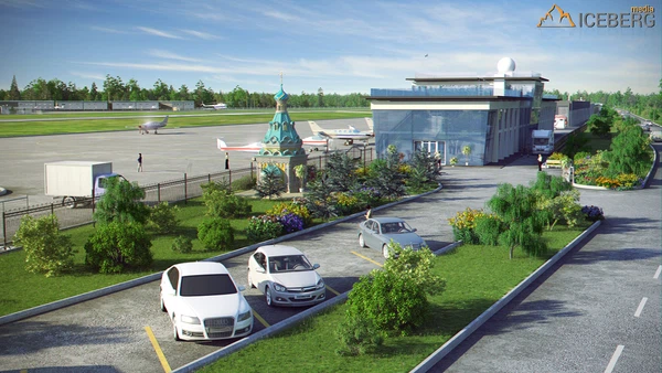 3d визуализация проекта международного аэропорта АОН "Волоколамск".
