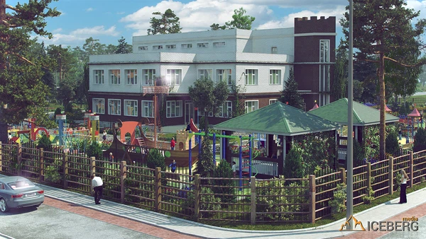 3d визуализация детской площадки