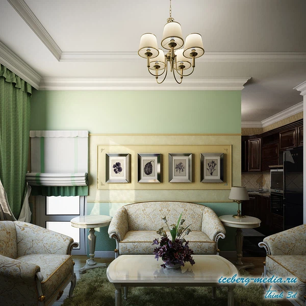 Дизайн проект 3-х комнатной квартиры  в современном стиле с 3д визуализацией