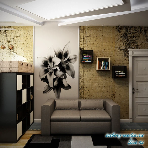 Дизайн проект 3-х комнатной квартиры  в современном стиле с 3д визуализацией