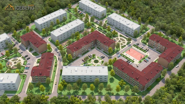 3D визуализация проекта застройки