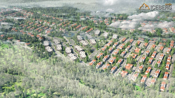 3d визуализация коттеджного поселка "Шервудский Лес"