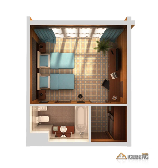 3d визуализация плана отеля