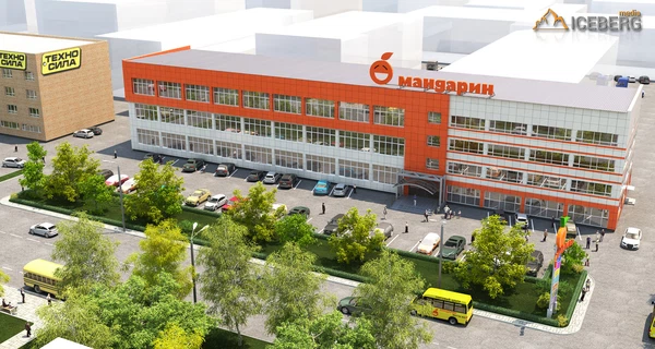 3d визуализация экстерьера торгового центра