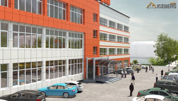 3d визуализация экстерьера торгового центра