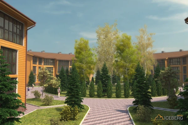 3d визуализация территории отеля