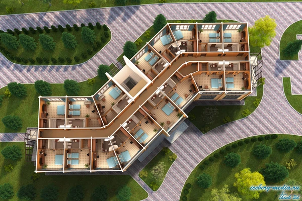 поэтажные разрезы зданий