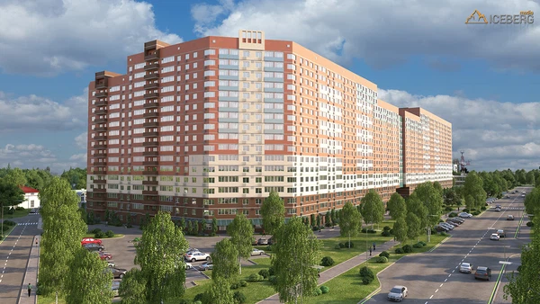 3d визуализация жилого комплекса с высоты "птичьего полета"